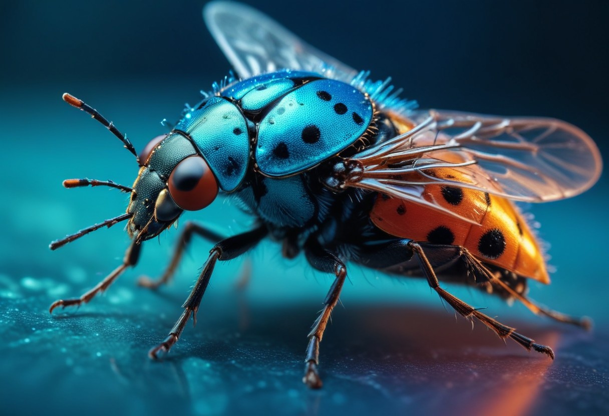 a-close-up-of-a-fly-on-a-blue-surface